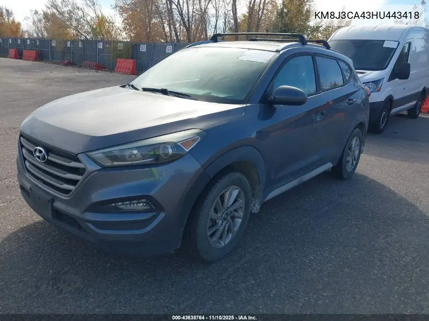 KM8J3CA43HU443418 2017 Hyundai Tucson Se