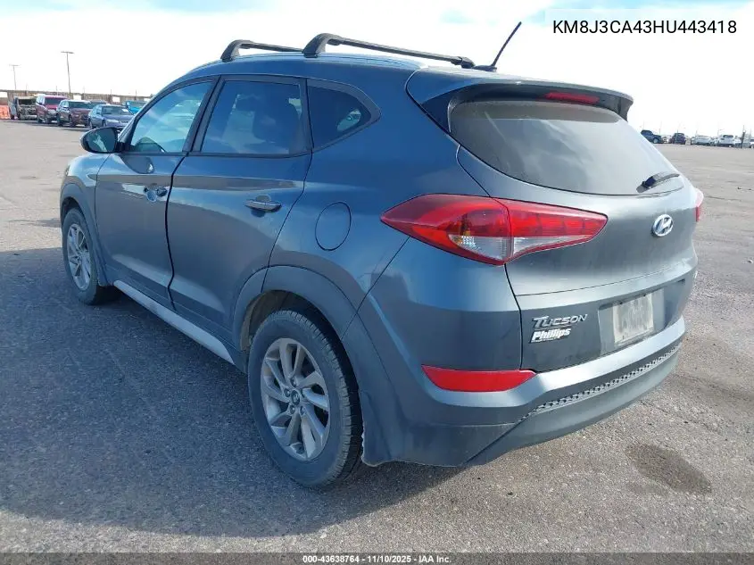 KM8J3CA43HU443418 2017 Hyundai Tucson Se