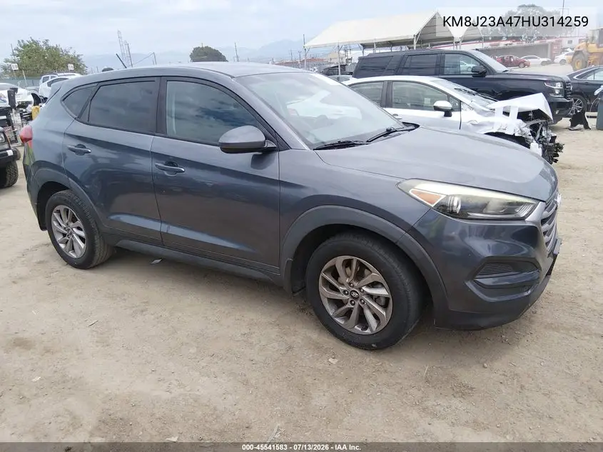 2017 Hyundai Tucson Se VIN: KM8J23A47HU314259 Lot: 45541583