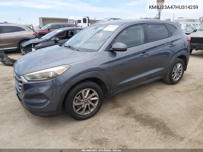 2017 Hyundai Tucson Se VIN: KM8J23A47HU314259 Lot: 45541583