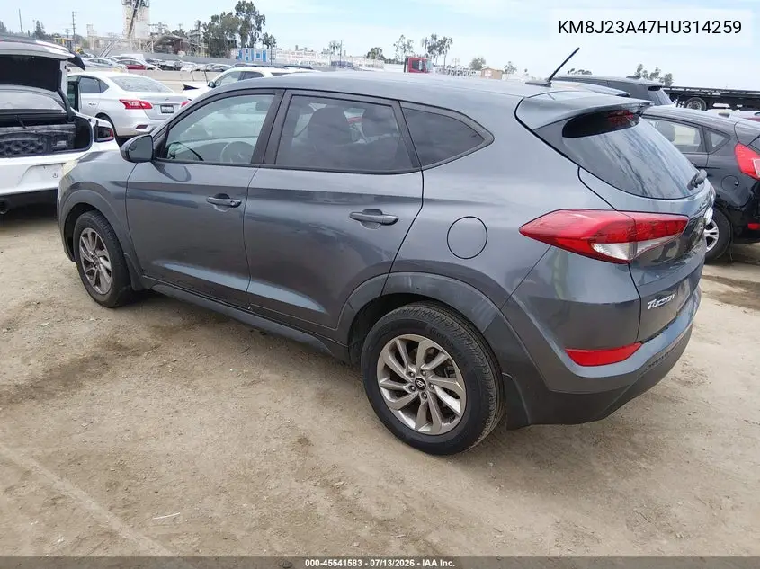 2017 Hyundai Tucson Se VIN: KM8J23A47HU314259 Lot: 45541583