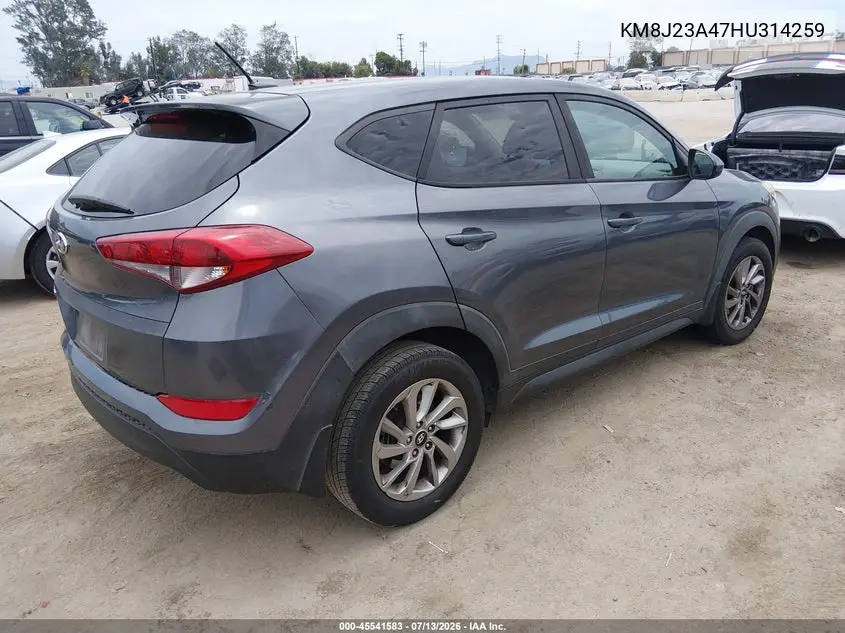 2017 Hyundai Tucson Se VIN: KM8J23A47HU314259 Lot: 45541583
