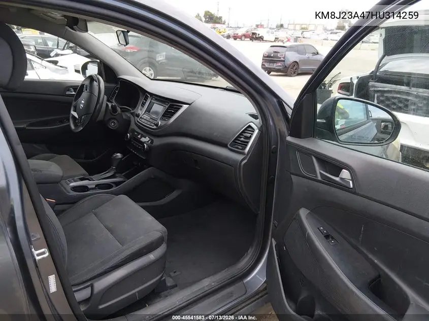 2017 Hyundai Tucson Se VIN: KM8J23A47HU314259 Lot: 45541583