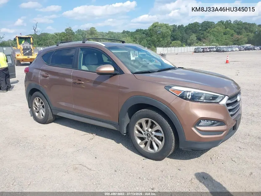 2017 Hyundai Tucson Se VIN: KM8J33A46HU345015 Lot: 45618683