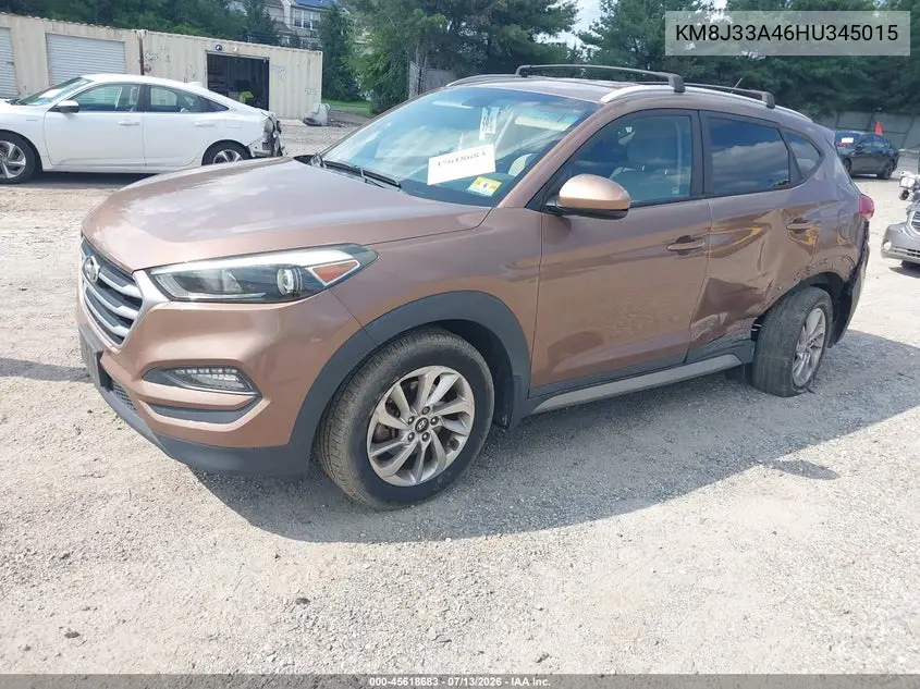 2017 Hyundai Tucson Se VIN: KM8J33A46HU345015 Lot: 45618683