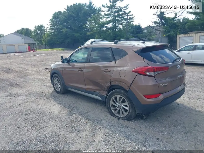 2017 Hyundai Tucson Se VIN: KM8J33A46HU345015 Lot: 45618683