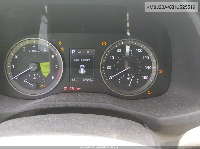 2017 Hyundai Tucson Se VIN: KM8J23A4XHU525519 Lot: 45687211
