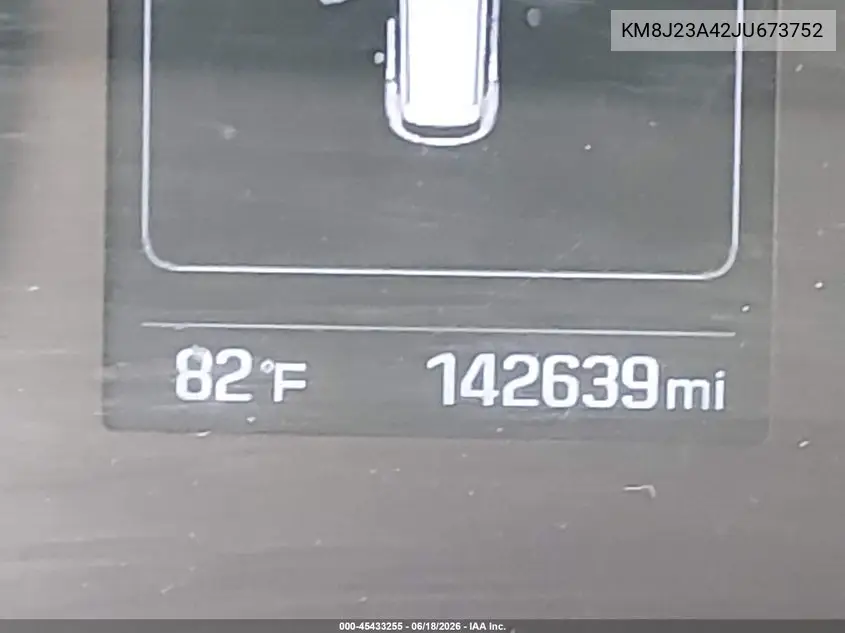 2018 Hyundai Tucson Se VIN: KM8J23A42JU673752 Lot: 45433255