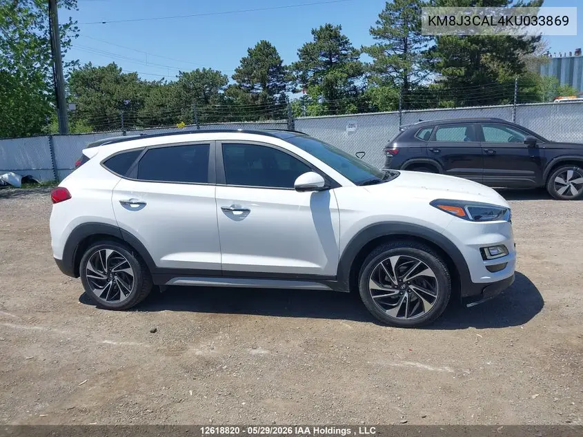 2019 Hyundai Tucson Limited/Sel/Sport/Ultimate/Value/Night VIN: KM8J3CAL4KU033869 Lot: 12618820