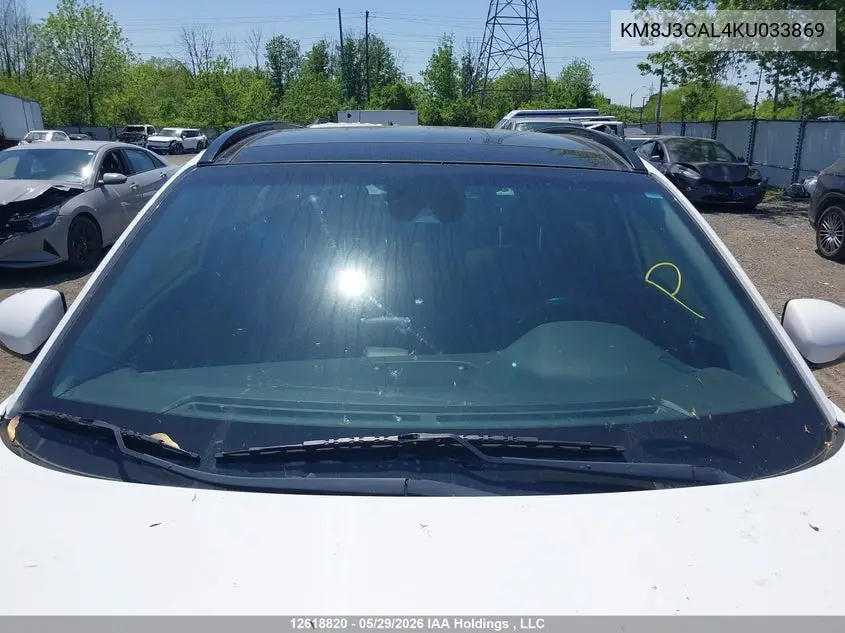 2019 Hyundai Tucson Limited/Sel/Sport/Ultimate/Value/Night VIN: KM8J3CAL4KU033869 Lot: 12618820