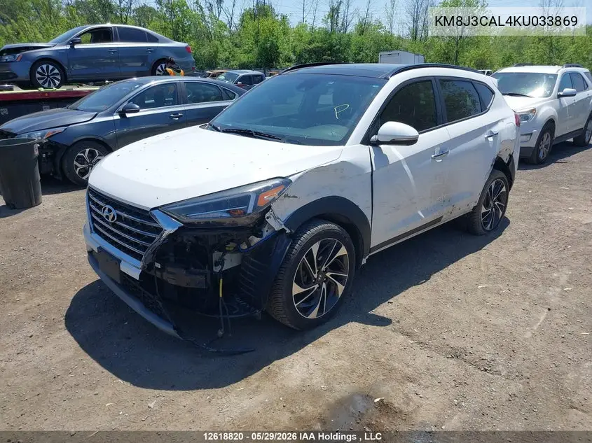 2019 Hyundai Tucson Limited/Sel/Sport/Ultimate/Value/Night VIN: KM8J3CAL4KU033869 Lot: 12618820