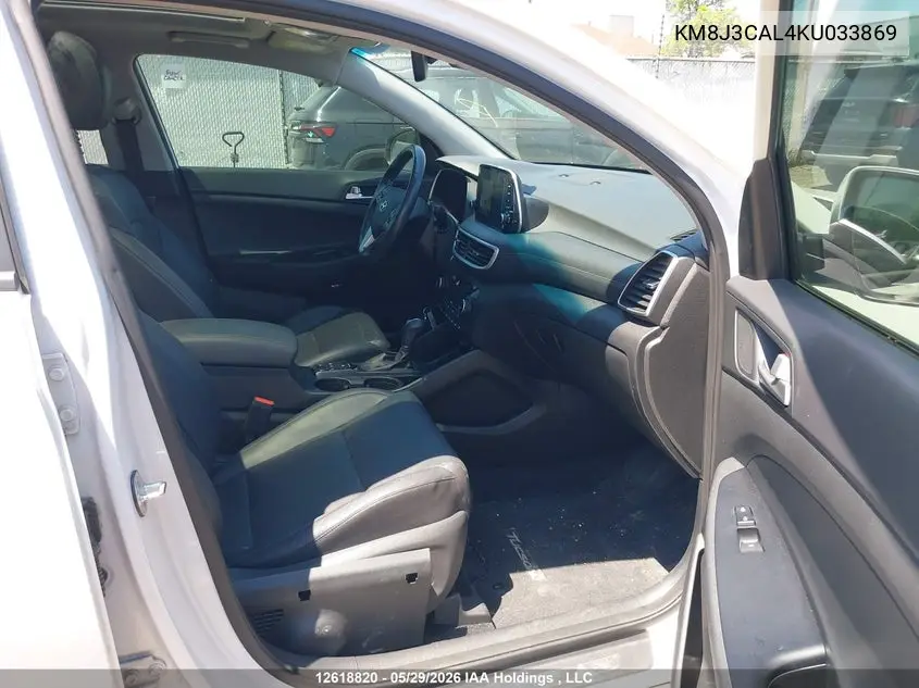 2019 Hyundai Tucson Limited/Sel/Sport/Ultimate/Value/Night VIN: KM8J3CAL4KU033869 Lot: 12618820