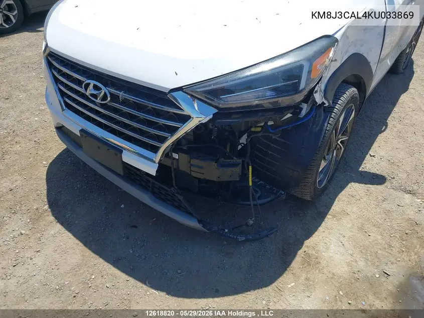 2019 Hyundai Tucson Limited/Sel/Sport/Ultimate/Value/Night VIN: KM8J3CAL4KU033869 Lot: 12618820