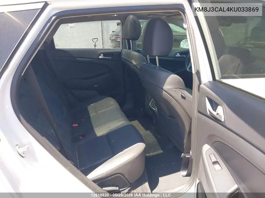 2019 Hyundai Tucson Limited/Sel/Sport/Ultimate/Value/Night VIN: KM8J3CAL4KU033869 Lot: 12618820