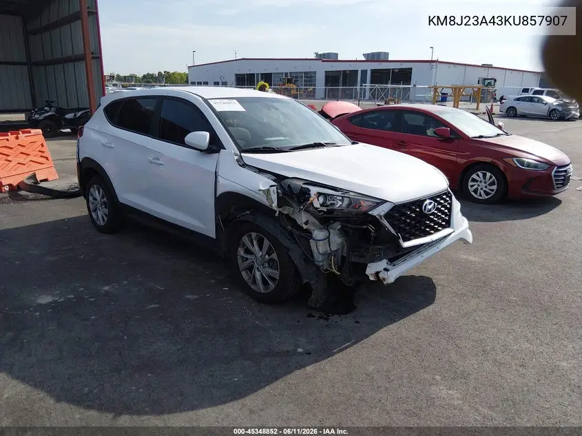 2019 Hyundai Tucson Se VIN: KM8J23A43KU857907 Lot: 45348852