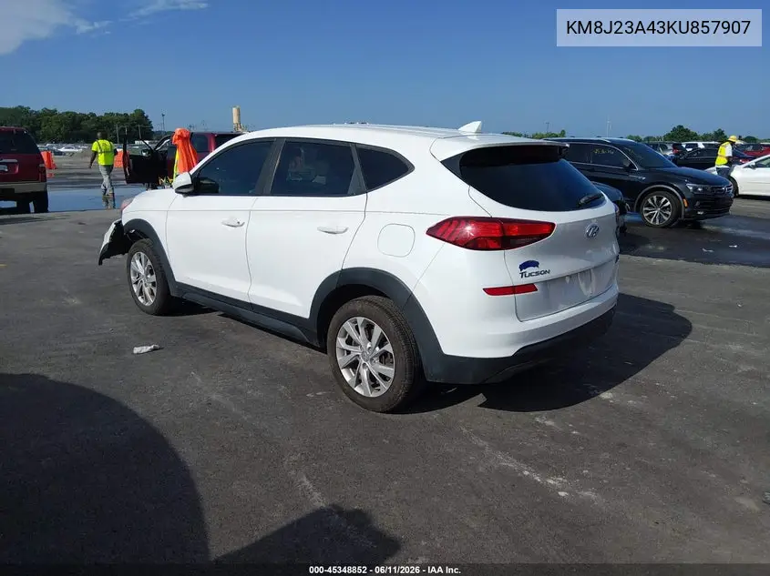 2019 Hyundai Tucson Se VIN: KM8J23A43KU857907 Lot: 45348852
