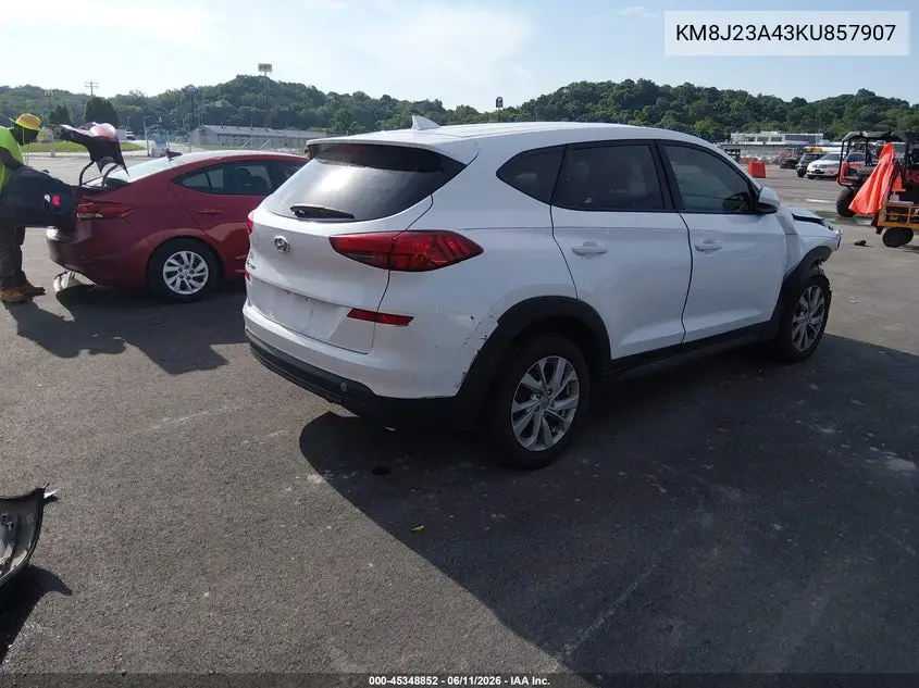 2019 Hyundai Tucson Se VIN: KM8J23A43KU857907 Lot: 45348852