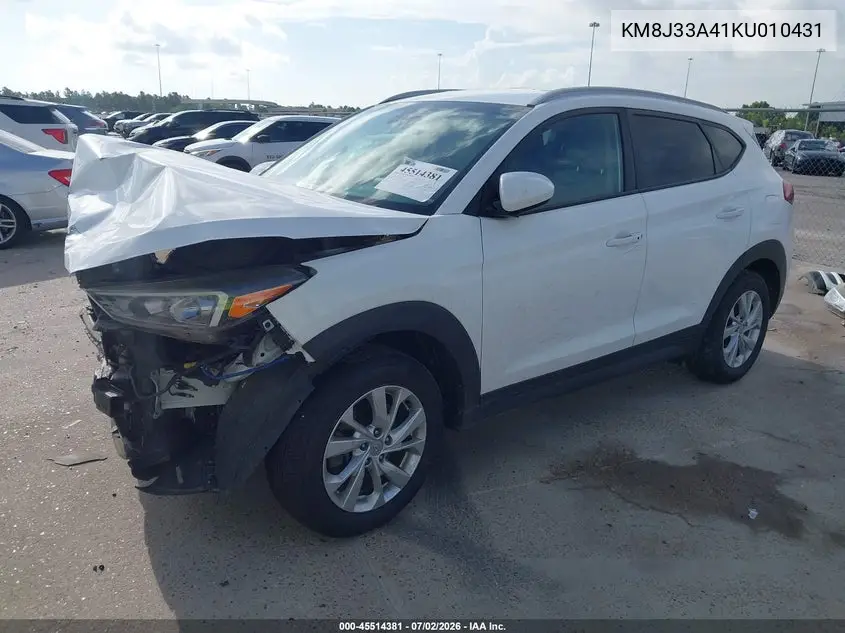 2019 Hyundai Tucson Value VIN: KM8J33A41KU010431 Lot: 45514381