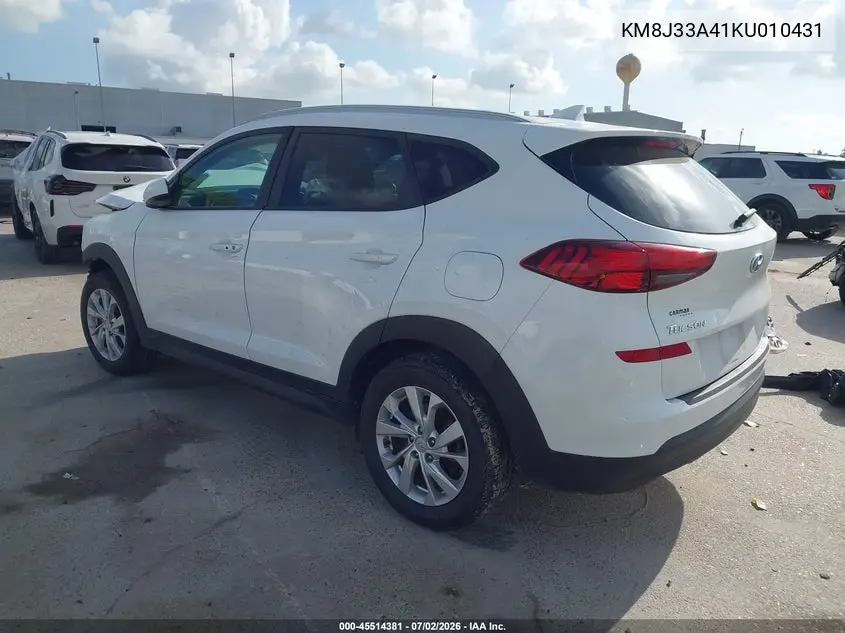 2019 Hyundai Tucson Value VIN: KM8J33A41KU010431 Lot: 45514381