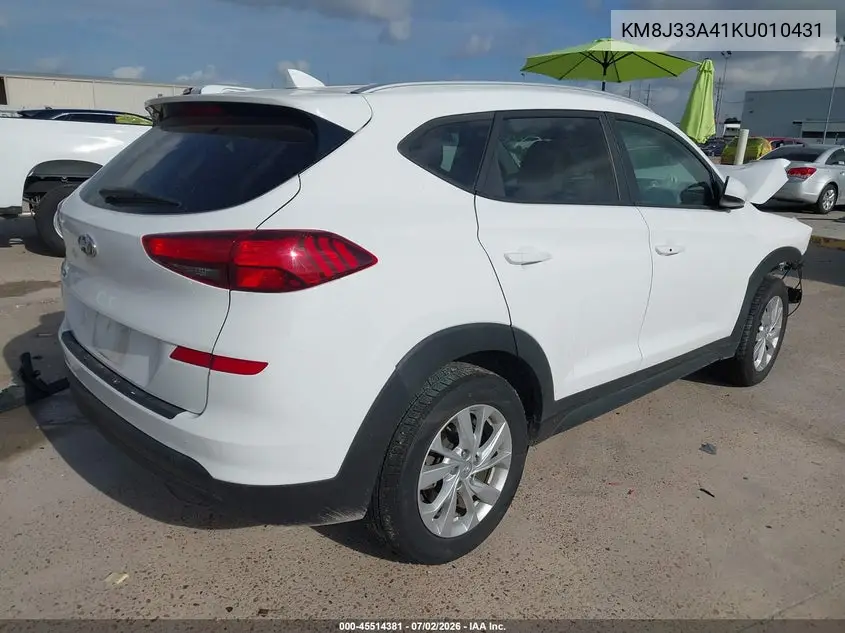 2019 Hyundai Tucson Value VIN: KM8J33A41KU010431 Lot: 45514381