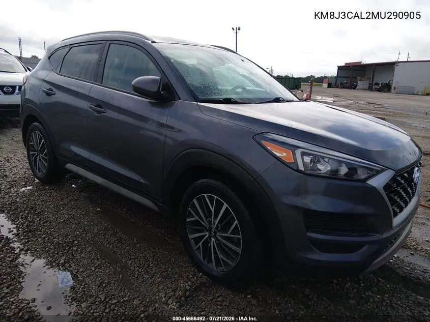 2021 Hyundai Tucson Sel VIN: KM8J3CAL2MU290905 Lot: 45666492