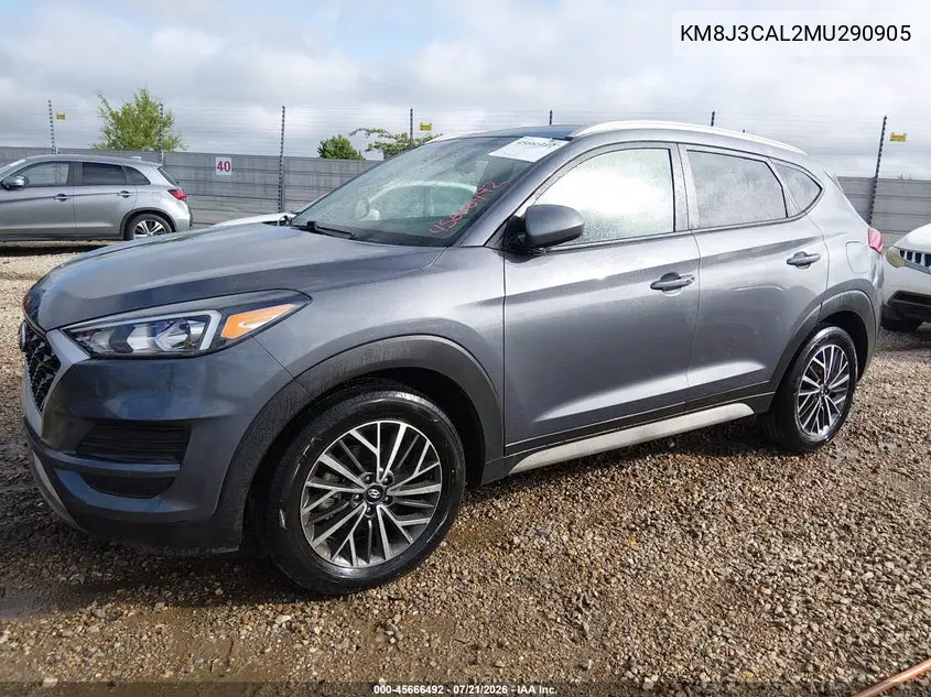 2021 Hyundai Tucson Sel VIN: KM8J3CAL2MU290905 Lot: 45666492