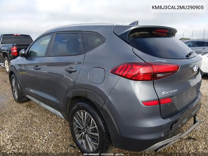 2021 Hyundai Tucson Sel VIN: KM8J3CAL2MU290905 Lot: 45666492