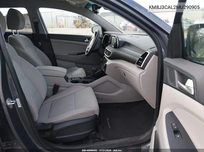2021 Hyundai Tucson Sel VIN: KM8J3CAL2MU290905 Lot: 45666492