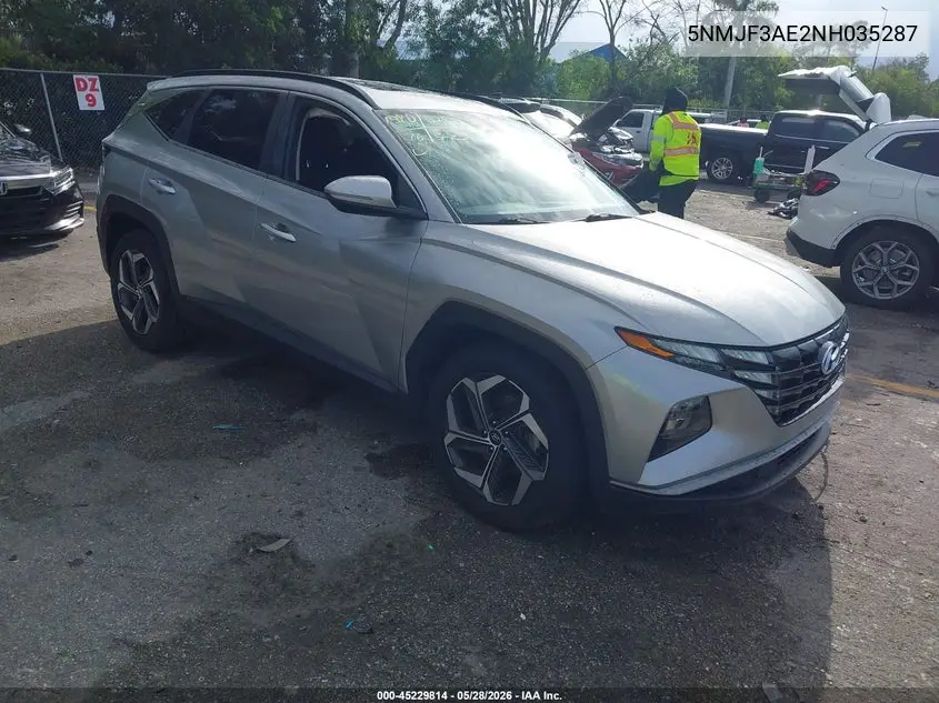 2022 Hyundai Tucson Sel VIN: 5NMJF3AE2NH035287 Lot: 45229814