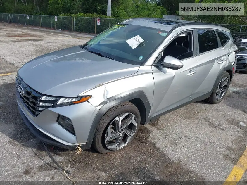 2022 Hyundai Tucson Sel VIN: 5NMJF3AE2NH035287 Lot: 45229814