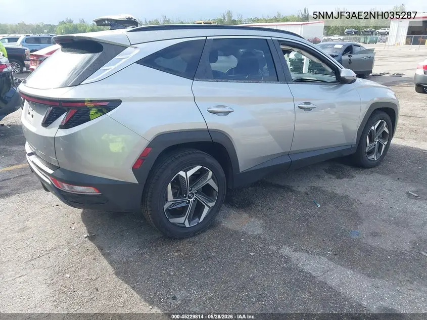 2022 Hyundai Tucson Sel VIN: 5NMJF3AE2NH035287 Lot: 45229814