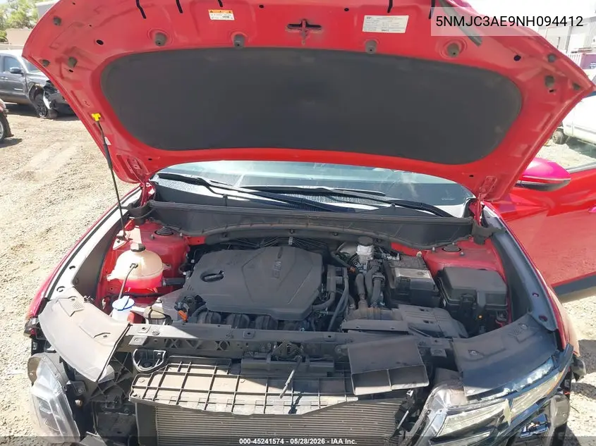 2022 Hyundai Tucson Sel VIN: 5NMJC3AE9NH094412 Lot: 45241574