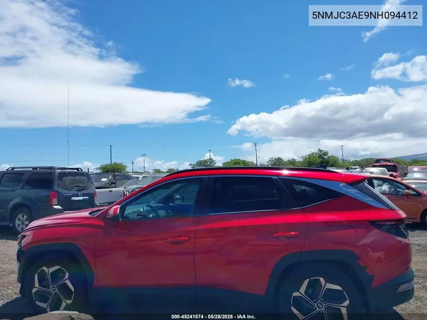 2022 Hyundai Tucson Sel VIN: 5NMJC3AE9NH094412 Lot: 45241574