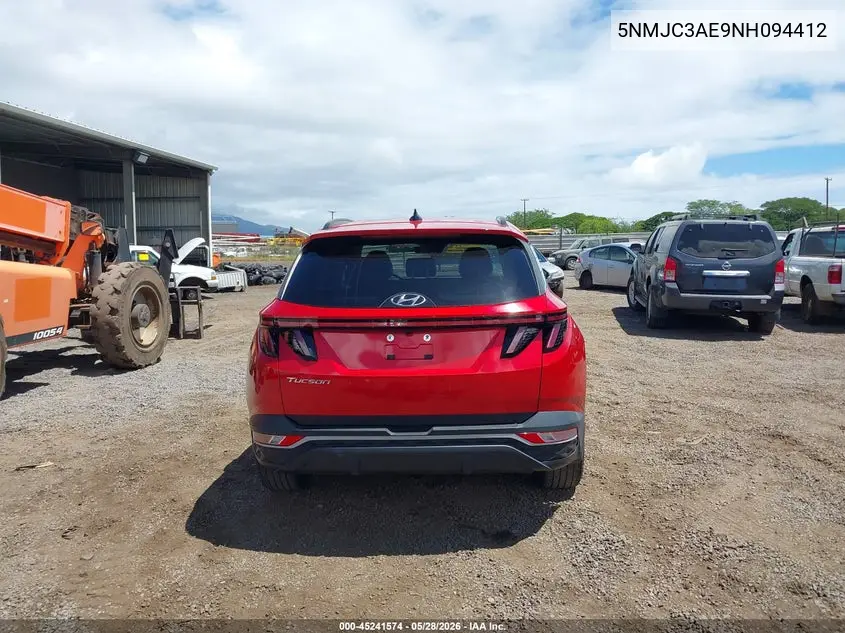 2022 Hyundai Tucson Sel VIN: 5NMJC3AE9NH094412 Lot: 45241574