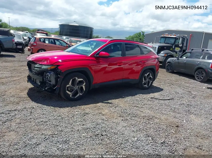2022 Hyundai Tucson Sel VIN: 5NMJC3AE9NH094412 Lot: 45241574