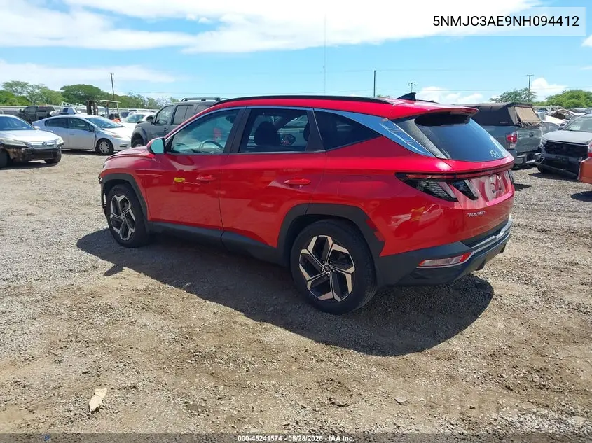 2022 Hyundai Tucson Sel VIN: 5NMJC3AE9NH094412 Lot: 45241574