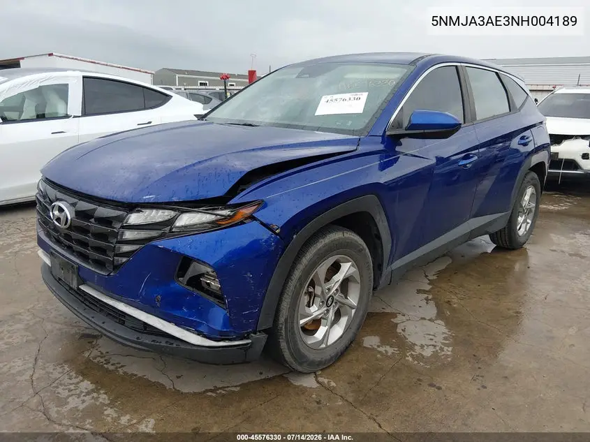 2022 Hyundai Tucson Se VIN: 5NMJA3AE3NH004189 Lot: 45576330