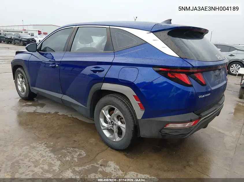 2022 Hyundai Tucson Se VIN: 5NMJA3AE3NH004189 Lot: 45576330
