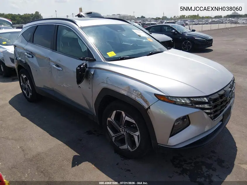 2022 Hyundai Tucson Sel VIN: 5NMJCCAEXNH038060 Lot: 45681588