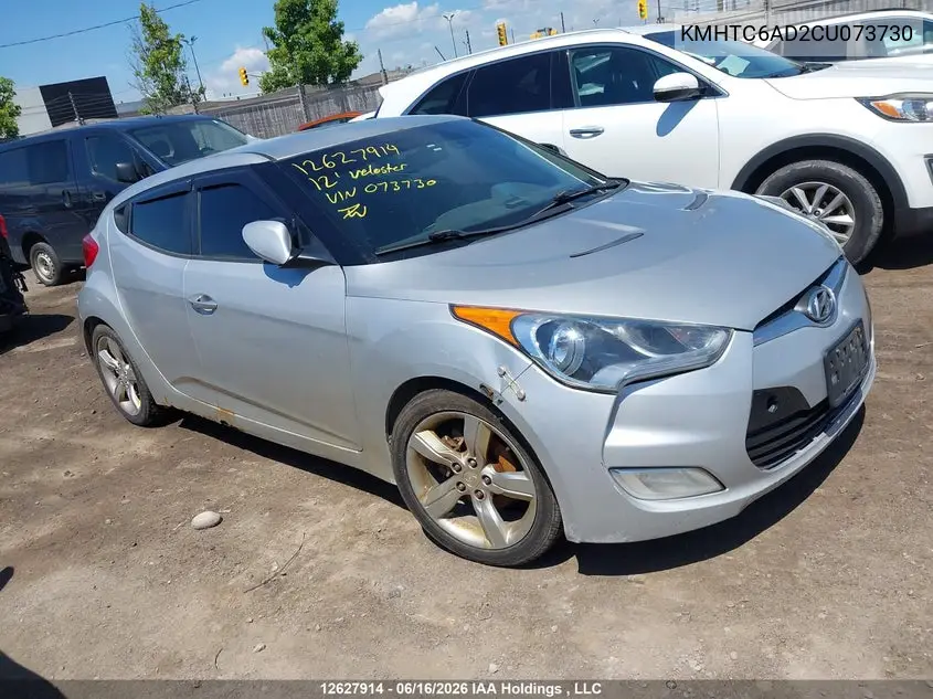 2012 Hyundai Veloster VIN: KMHTC6AD2CU073730 Lot: 12627914