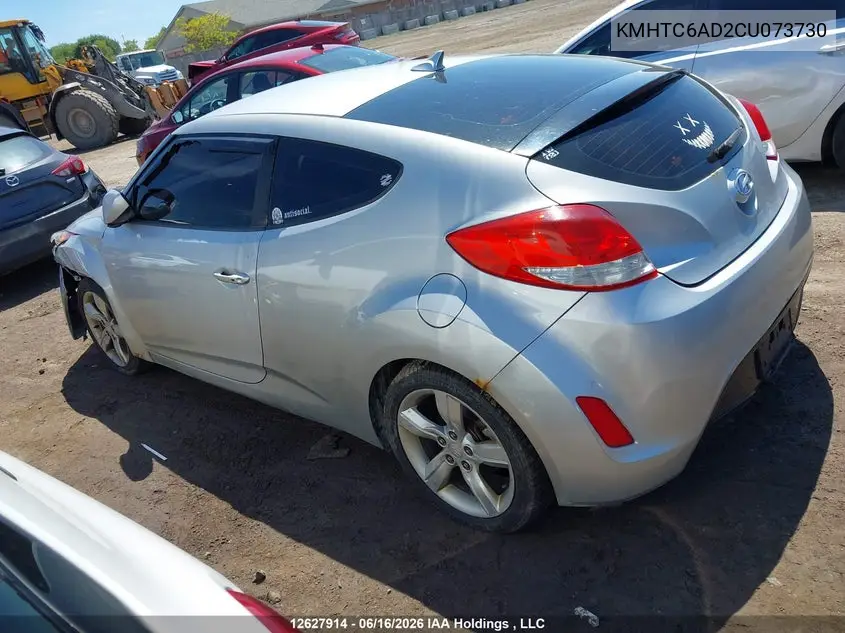 2012 Hyundai Veloster VIN: KMHTC6AD2CU073730 Lot: 12627914