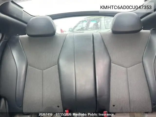 2012 Hyundai Veloster VIN: KMHTC6AD0CU047353 Lot: 20267416
