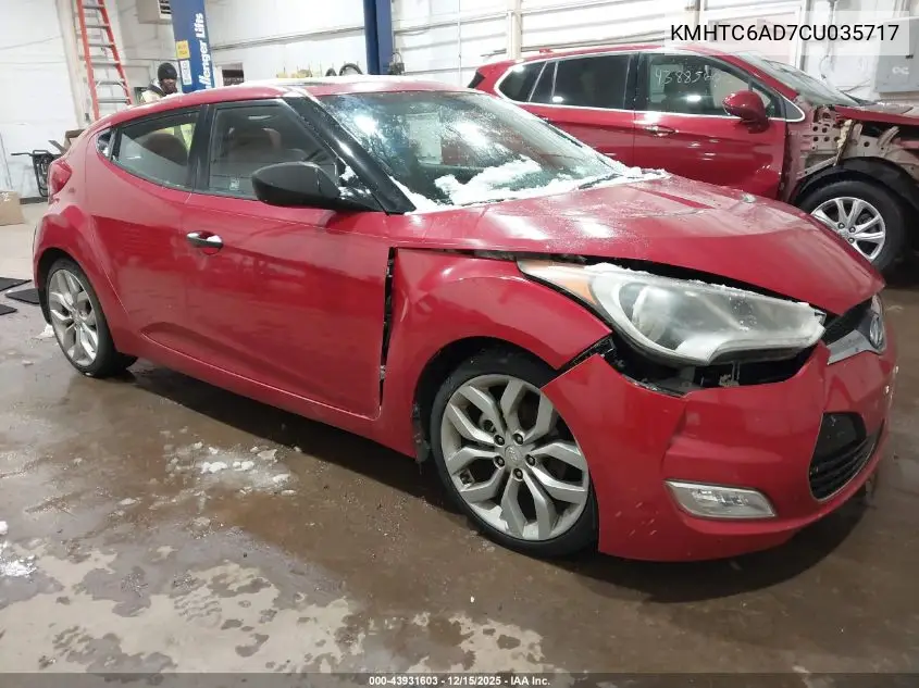 KMHTC6AD7CU035717 2012 Hyundai Veloster Base W/Red/Black