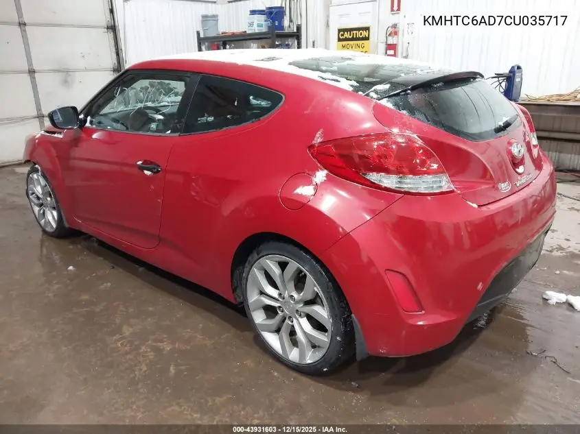 KMHTC6AD7CU035717 2012 Hyundai Veloster Base W/Red/Black