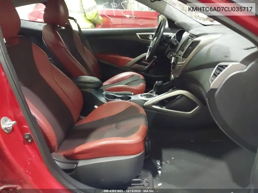 KMHTC6AD7CU035717 2012 Hyundai Veloster Base W/Red/Black