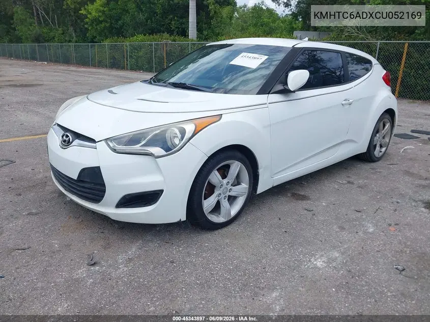2012 Hyundai Veloster Base W/Gray VIN: KMHTC6ADXCU052169 Lot: 45343897
