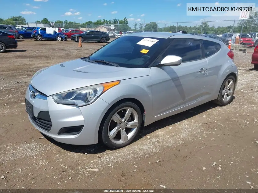 2012 Hyundai Veloster Base W/Gray VIN: KMHTC6AD8CU049738 Lot: 45384689