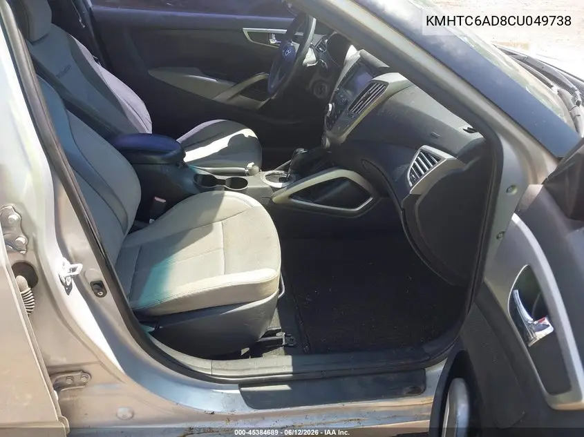 2012 Hyundai Veloster Base W/Gray VIN: KMHTC6AD8CU049738 Lot: 45384689