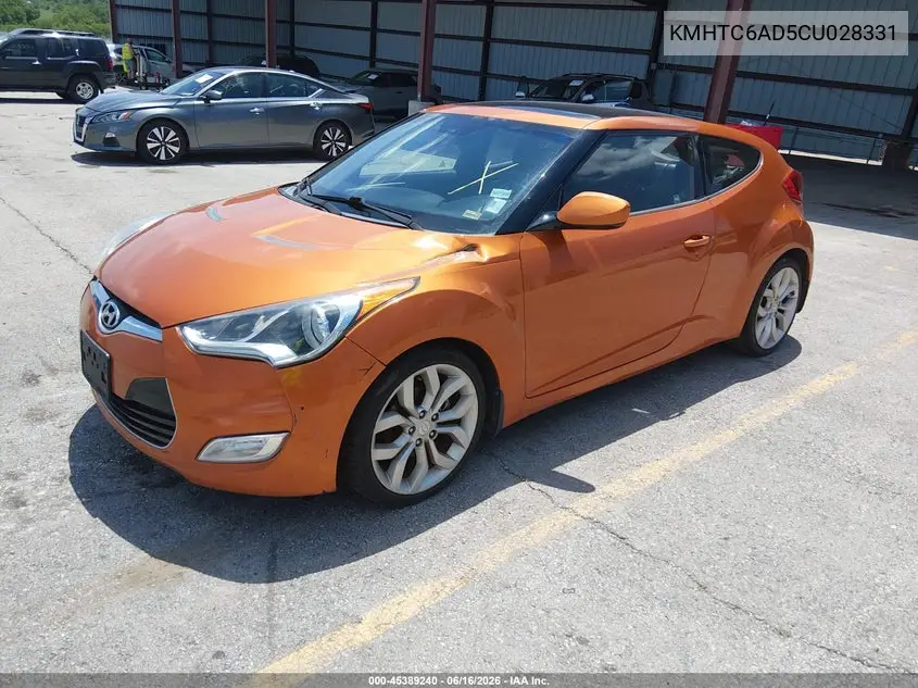 2012 Hyundai Veloster Base W/Black VIN: KMHTC6AD5CU028331 Lot: 45389240