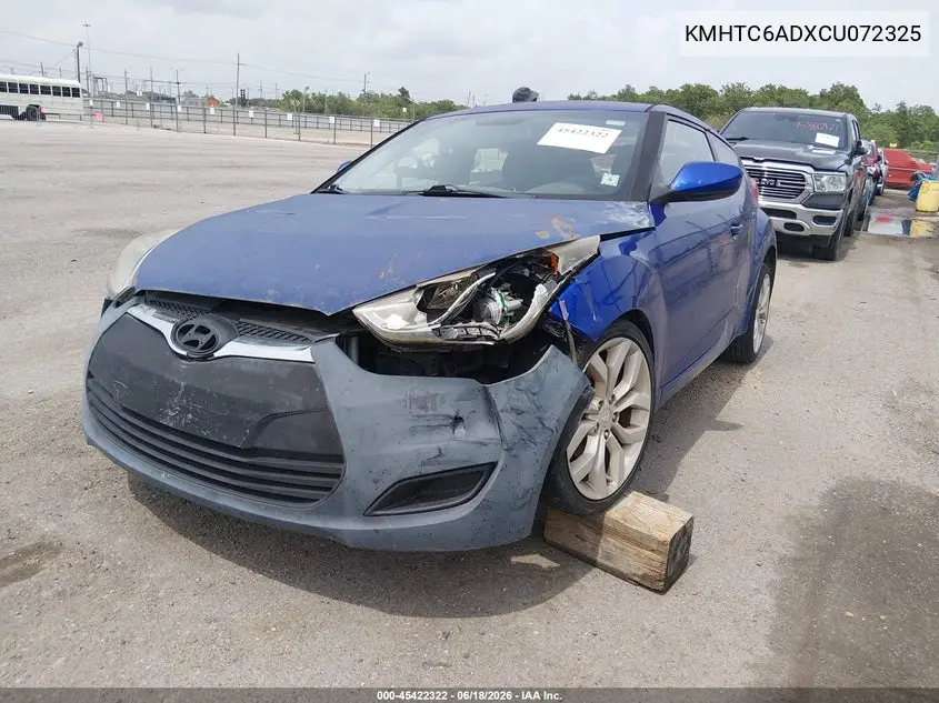 2012 Hyundai Veloster Base W/Black VIN: KMHTC6ADXCU072325 Lot: 45422322